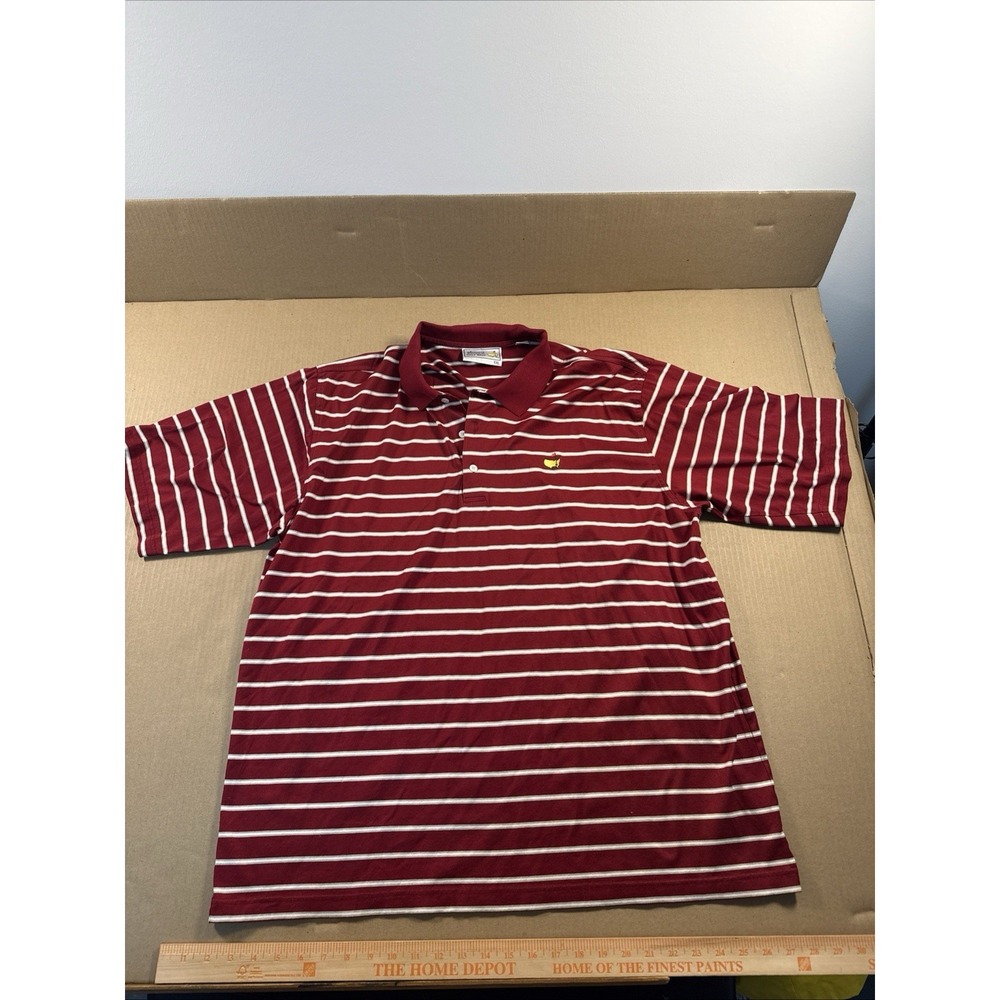 MASTERS Augusta, Red w/ White Stripe Polo Shirt Short Sleeve Golf - Men's XXL